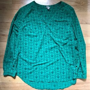 Green merona long sleeve top